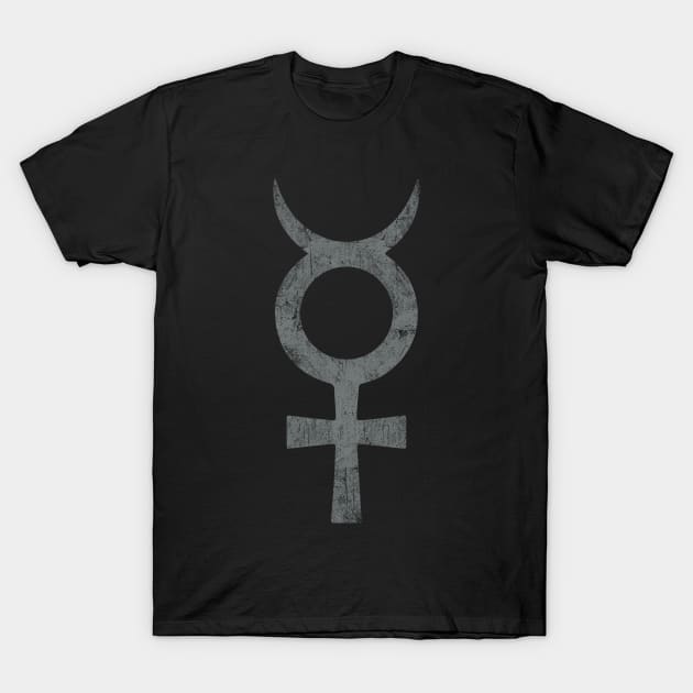 Planet Mercury symbol astronomical astrophysics gift T-Shirt by Keleonie